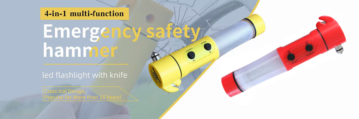 Car Emergency LED Flashlight with Safety Hammer and Belt Cutter TL023