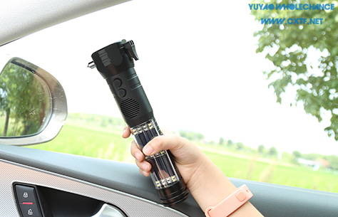 Solar Rechargeable Acousto-optic Alarm Self Rescue Safety Hammer Flashlight TL119F safety hammer break car window glass