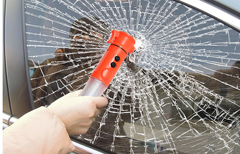 多功能汽车点烟器充电LED应急声光报警手电筒安全锤TL023C打破汽车车窗玻璃