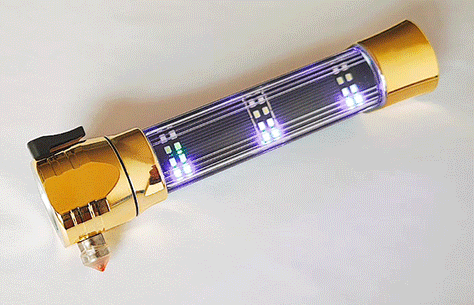 Mirror Surface Aluminum Solar Rechargeable Acousto-optic Alarm Self Rescue Safety Hammer Flashlight TL119V beacon flash light