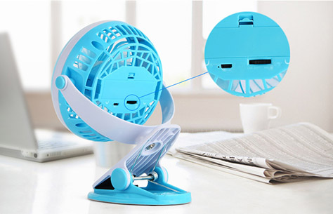 Mini Rechargeable USB Electric Fan with Clip 175 stepless switch