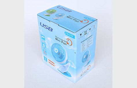 Mini Rechargeable USB Electric Fan with Clip 175 box packing