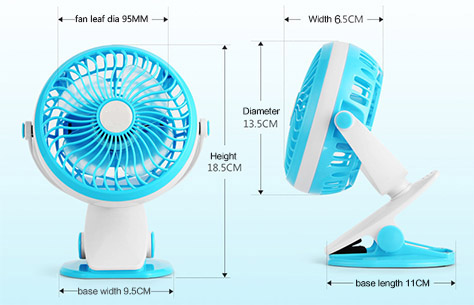 Mini充电USB夹子风扇175尺寸