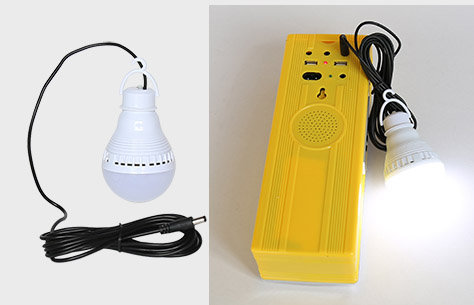 LED Mini Solar System Light with FM Radio 9829 light up a bulb