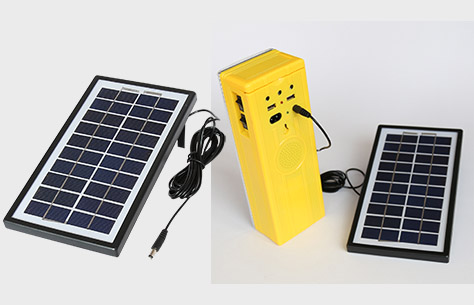 LED Mini Solar System Light with FM Radio 9829 charged by solar